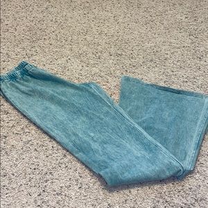 Acid wash bell bottom palazzo pants